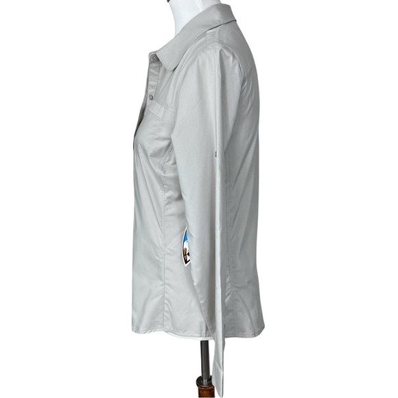 KÜHL Sojourn Hiking Long Sleeve Shirt Light Khaki UPF 30 Lightweigh Size Small - Picture 2 of 12